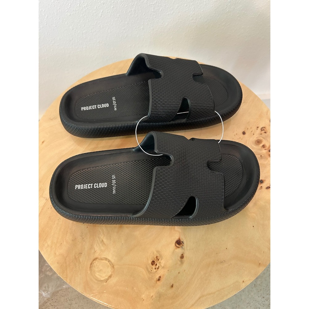 Project Cloud Pillow Strap A Black Memory Foam Slides Sandals Mens 10 Womens 11